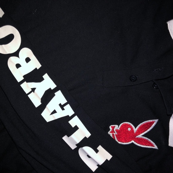 Playboy x Missguided Navy Varsity Polo Crop Top - Picture 2 of 6